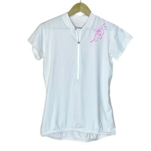 SKIRT Sports White Short Sleeves Cycling Jersey Top US M